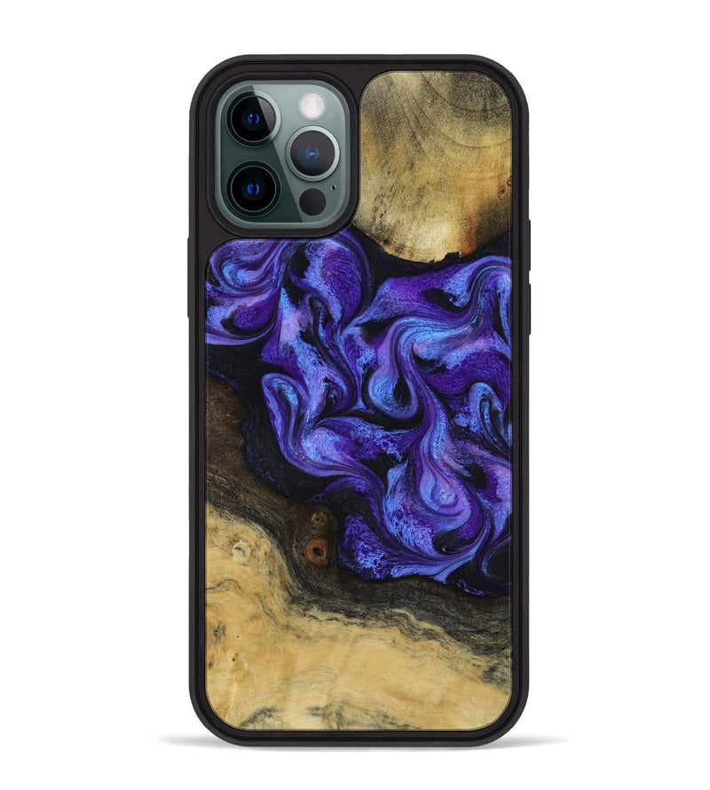 iPhone 12 Pro Max Wood Phone Case - Alvah (Purple, 817216)