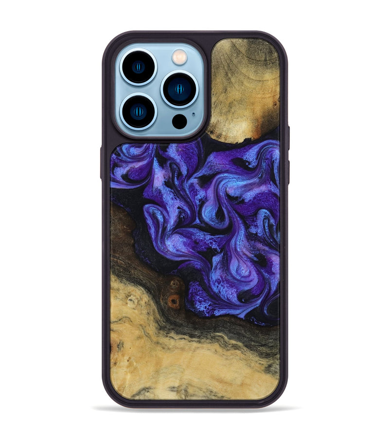 iPhone 14 Pro Max Wood Phone Case - Alvah (Purple, 817216)