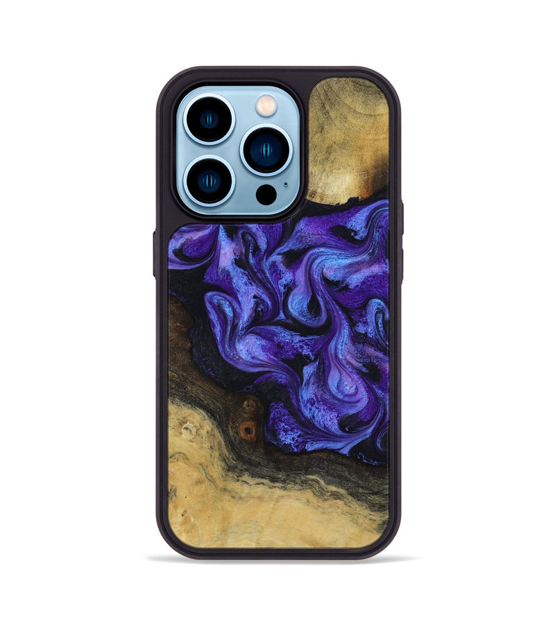 iPhone 14 Pro Wood Phone Case - Alvah (Purple, 817216)
