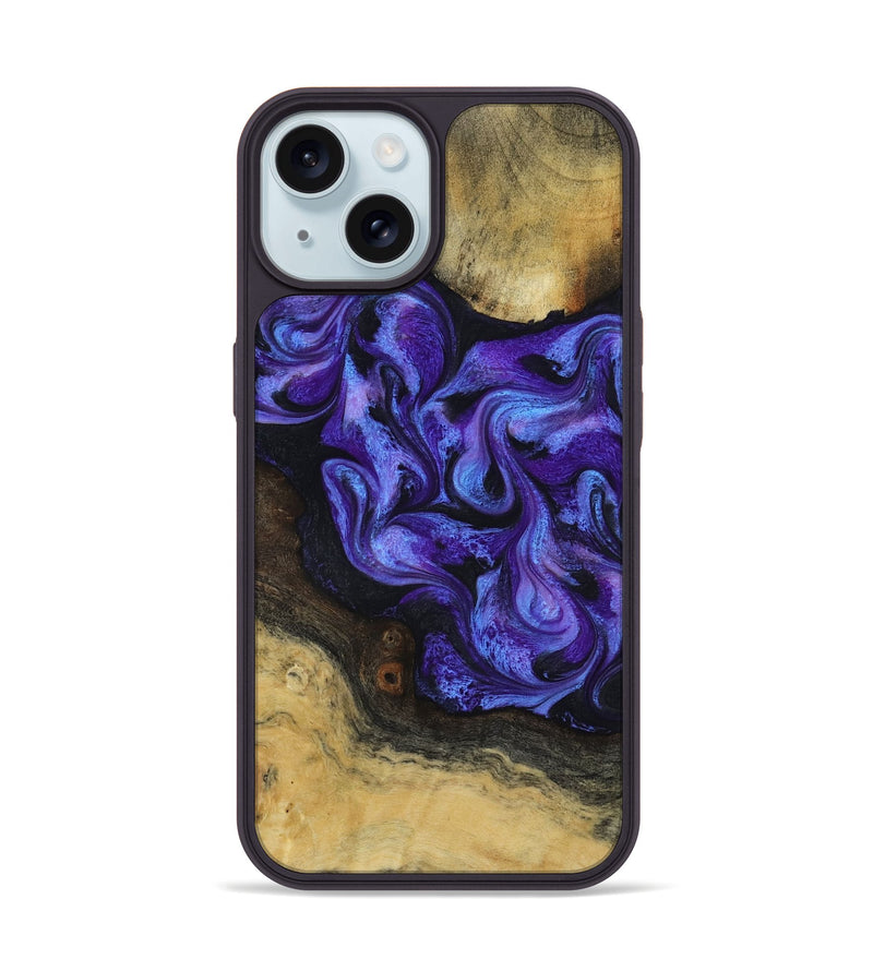 iPhone 15 Wood Phone Case - Alvah (Purple, 817216)