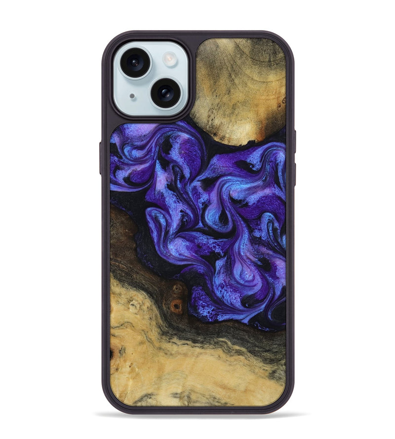 iPhone 15 Plus Wood Phone Case - Alvah (Purple, 817216)