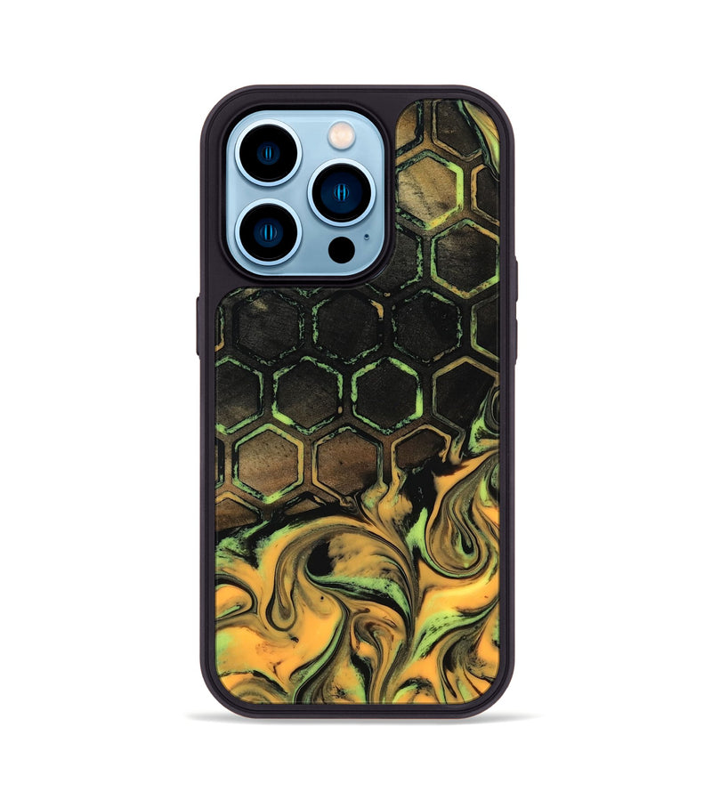iPhone 14 Pro Wood Phone Case - Mallie (Neon, 817219)