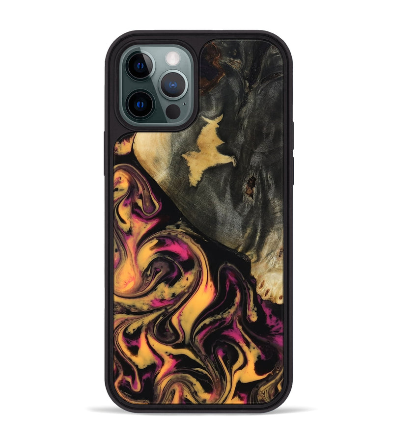 iPhone 12 Pro Max Wood Phone Case - Signe (Neon, 817222)