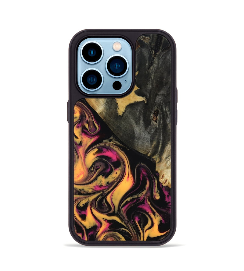 iPhone 14 Pro Wood Phone Case - Signe (Neon, 817222)