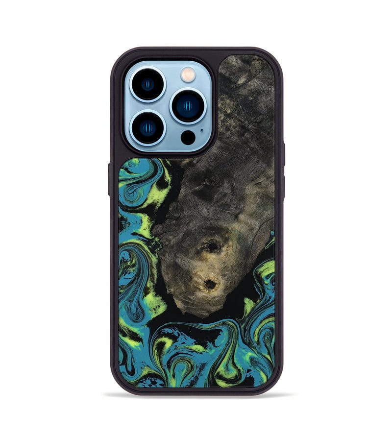 iPhone 14 Pro Wood Phone Case - Zella (Neon, 817223)