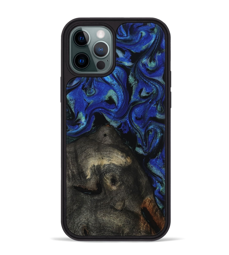 iPhone 12 Pro Max Wood Phone Case - Gage (Blue, 817237)