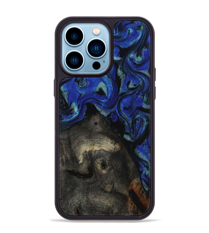 iPhone 14 Pro Max Wood Phone Case - Gage (Blue, 817237)