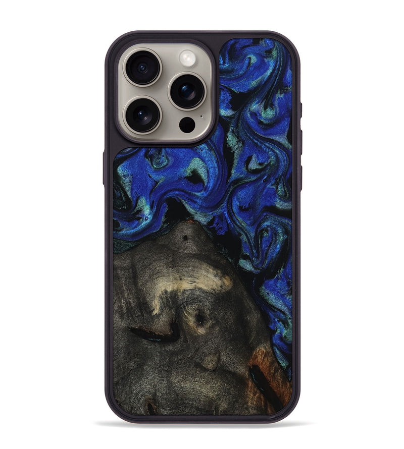 iPhone 15 Pro Max Wood Phone Case - Gage (Blue, 817237)