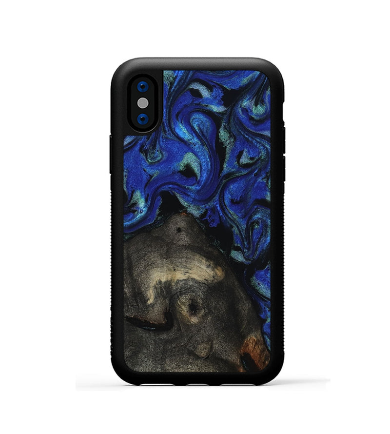 iPhone Xs Wood Phone Case - Gage (Blue, 817237)