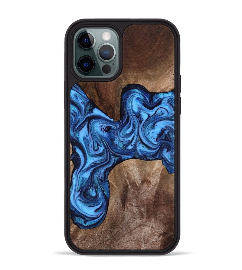 iPhone 12 Pro Max Wood Phone Case - Huxley (Blue, 817239)