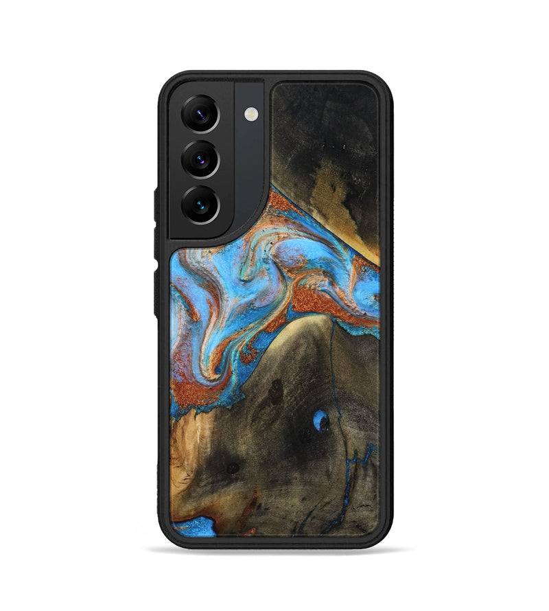 Galaxy S22 Wood Phone Case - Pierre (Teal & Gold, 817243)