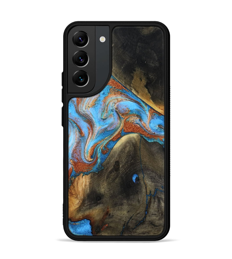 Galaxy S22 Plus Wood Phone Case - Pierre (Teal & Gold, 817243)