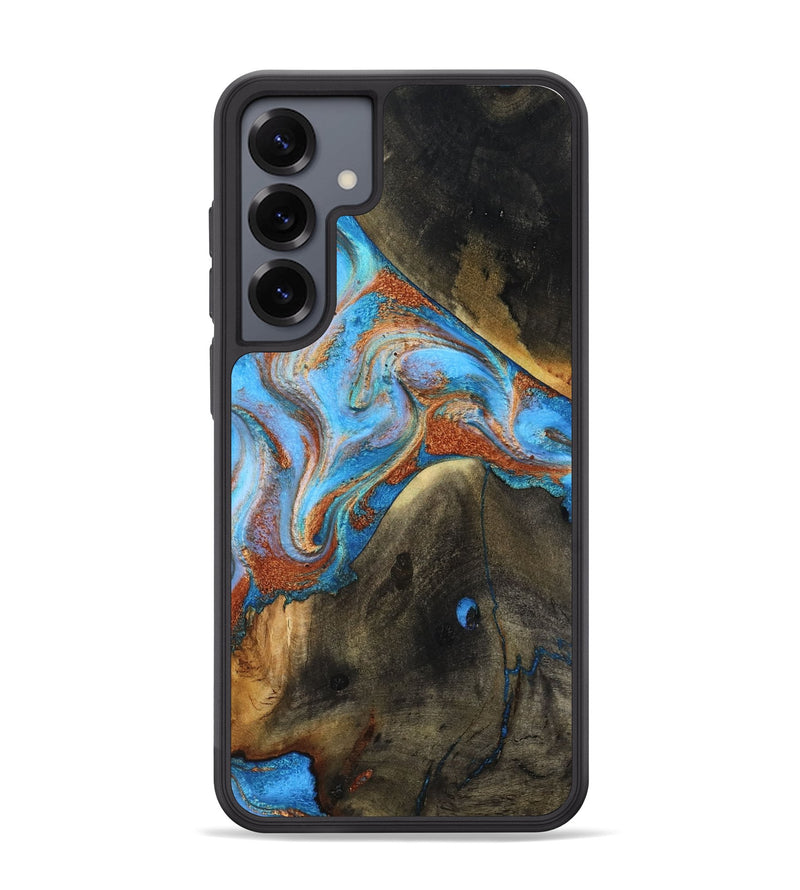 Galaxy S25 Plus Wood Phone Case - Pierre (Teal & Gold, 817243)