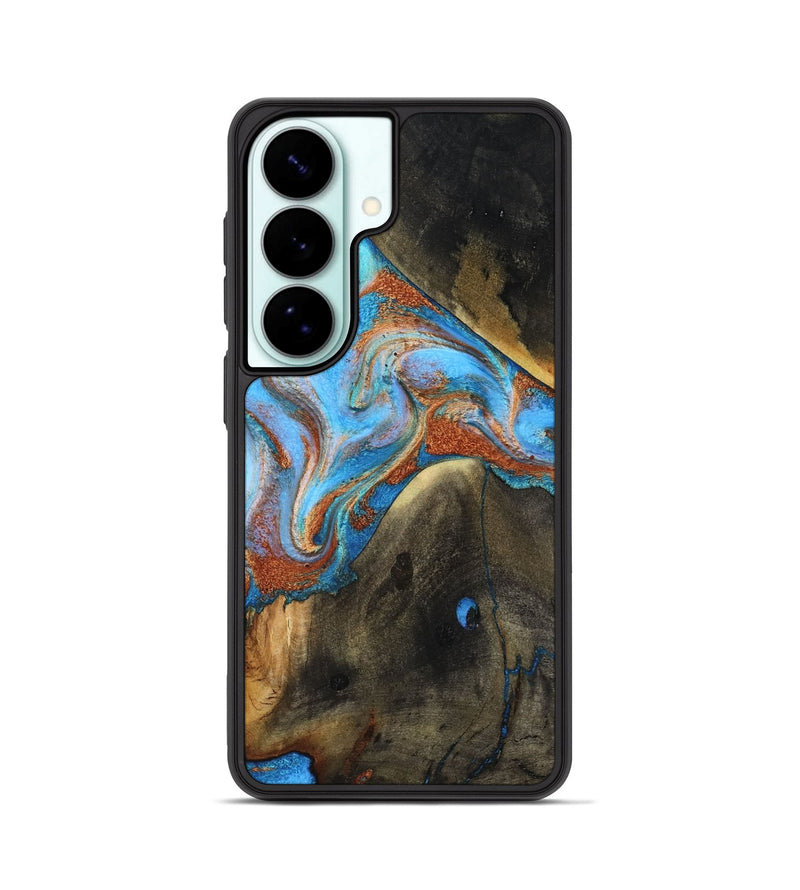 Galaxy S26 Wood Phone Case - Pierre (Teal & Gold, 817243)