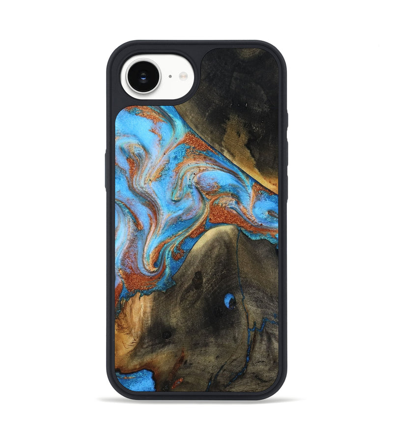 iPhone 17e Wood Phone Case - Pierre (Teal & Gold, 817243)