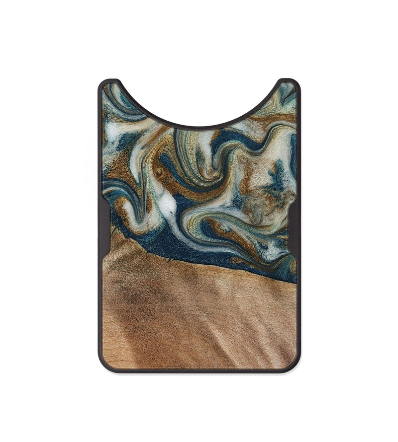 Alloy Wood Wallet - Mona (Teal & Gold, 817244)