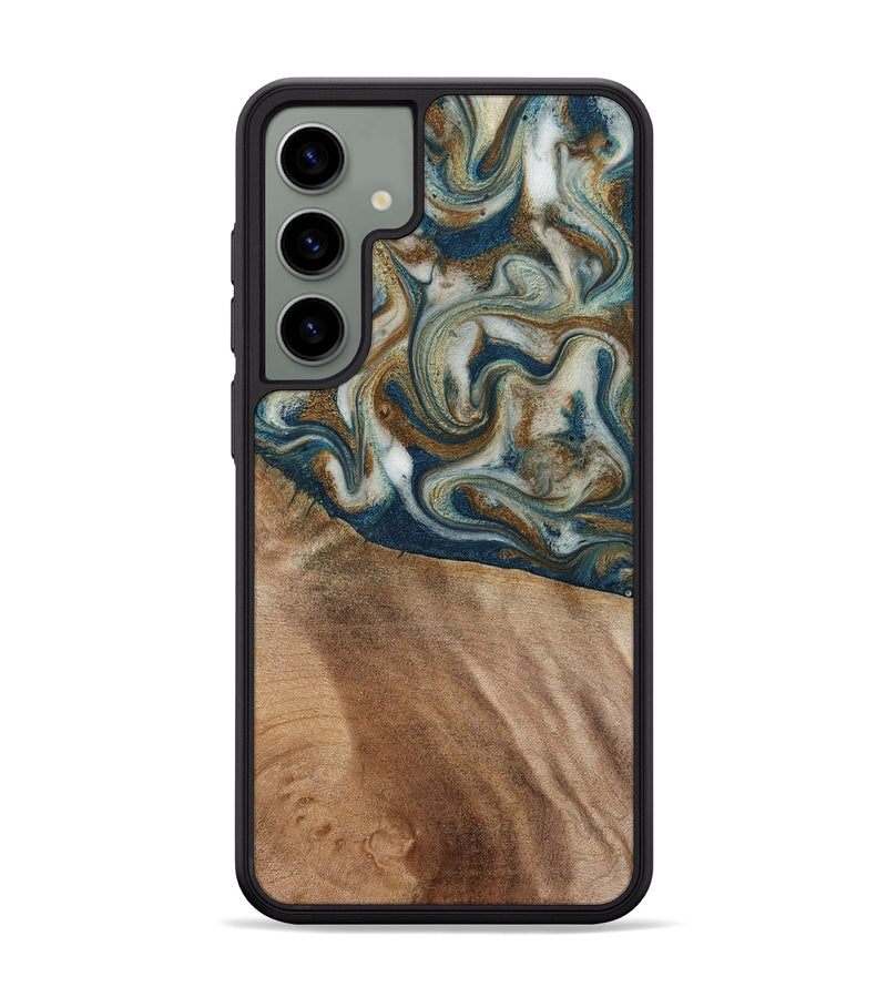 Galaxy S24 Plus Wood Phone Case - Mona (Teal & Gold, 817244)