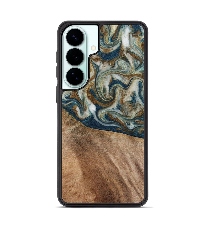 Galaxy S26 Plus Wood Phone Case - Mona (Teal & Gold, 817244)