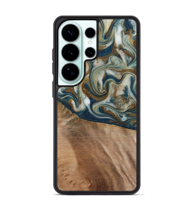 Galaxy S26 Ultra Wood Phone Case - Mona (Teal & Gold, 817244)