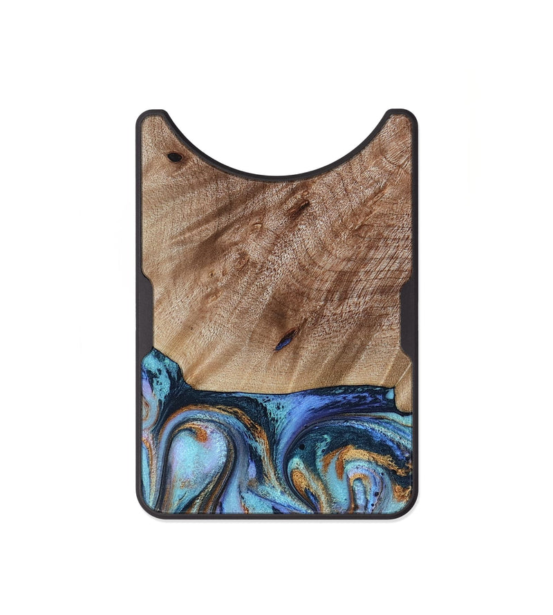 Alloy Wood Wallet - Malissa (Teal & Gold, 817245)