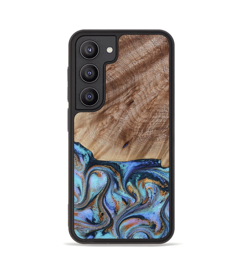 Galaxy S23 Wood Phone Case - Malissa (Teal & Gold, 817245)