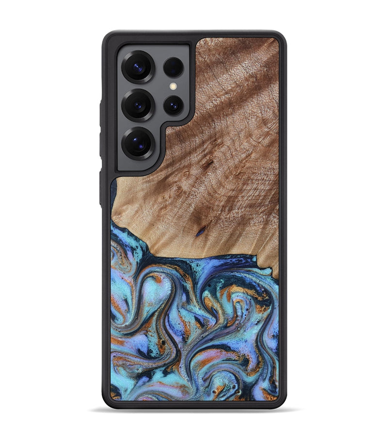 Galaxy S25 Ultra Wood Phone Case - Malissa (Teal & Gold, 817245)