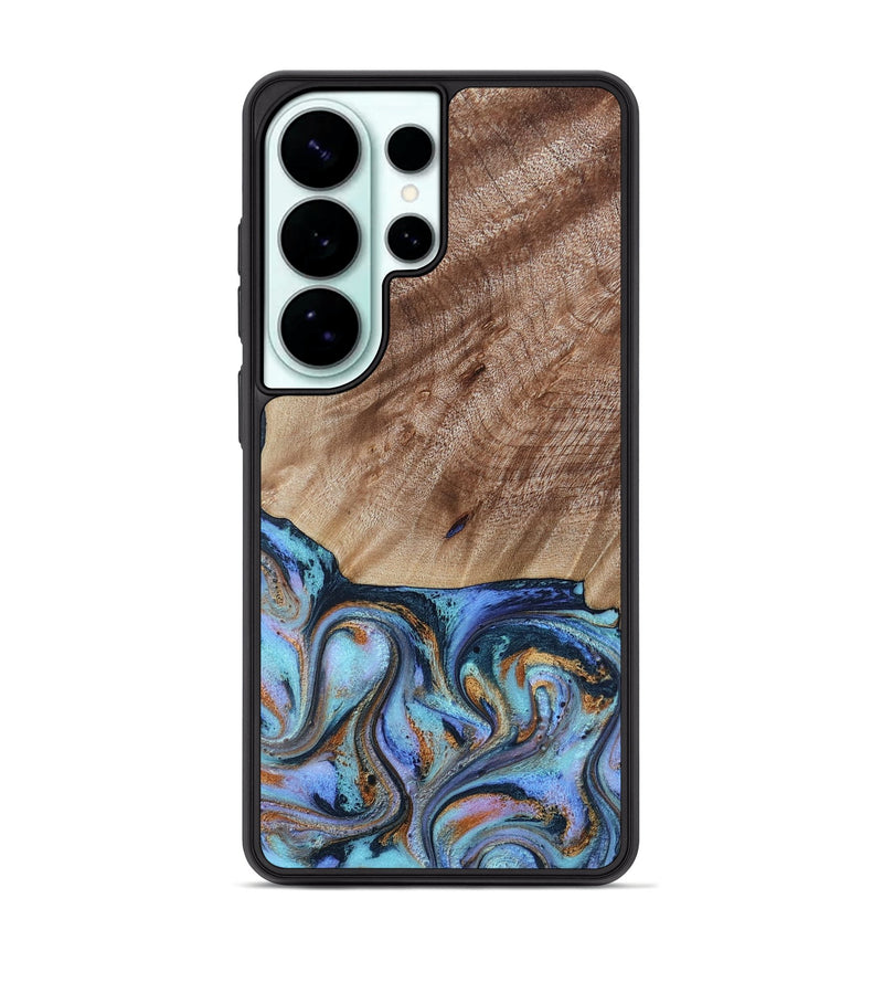 Galaxy S26 Ultra Wood Phone Case - Malissa (Teal & Gold, 817245)
