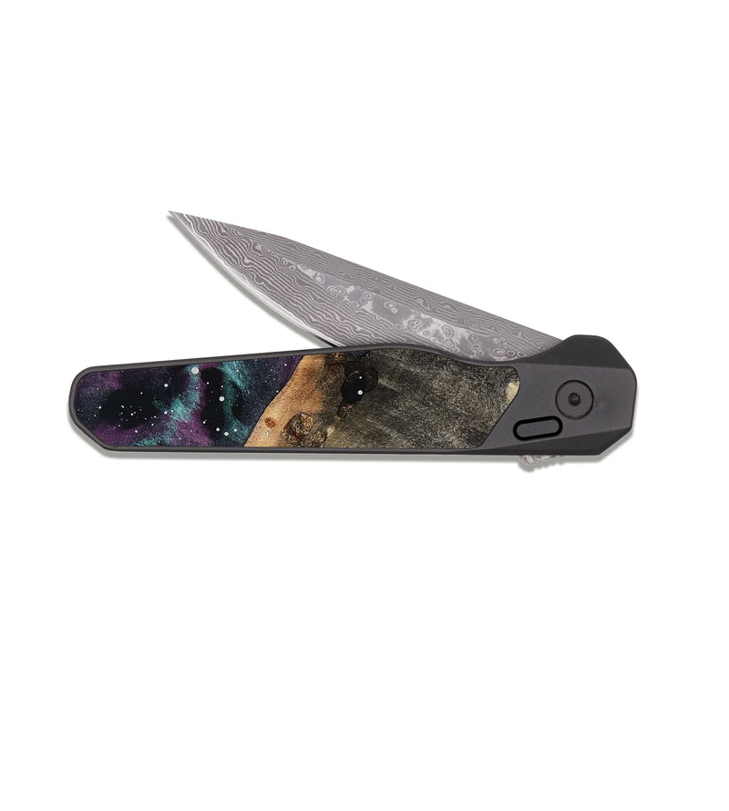 EDC Dark Damascus Wood Pocket Knife - Laney (Cosmos, 817266)