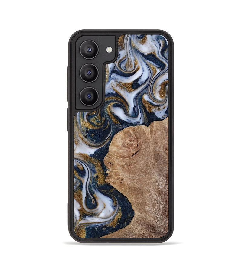 Galaxy S23 Wood Phone Case - Keilani (Teal & Gold, 817276)