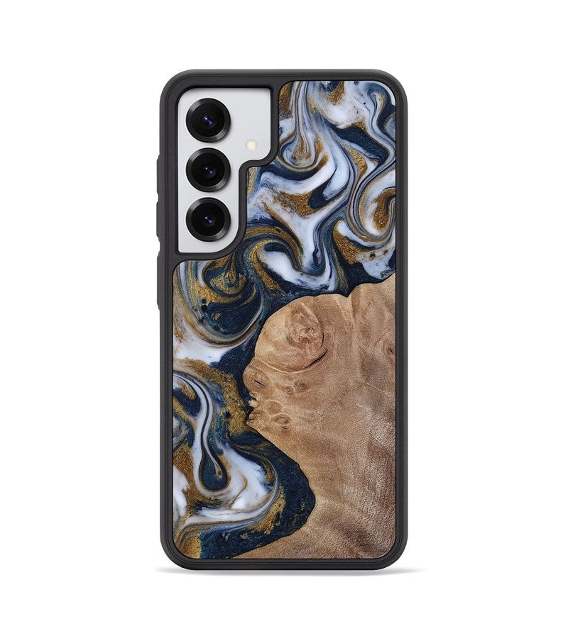 Galaxy S25 Wood Phone Case - Keilani (Teal & Gold, 817276)