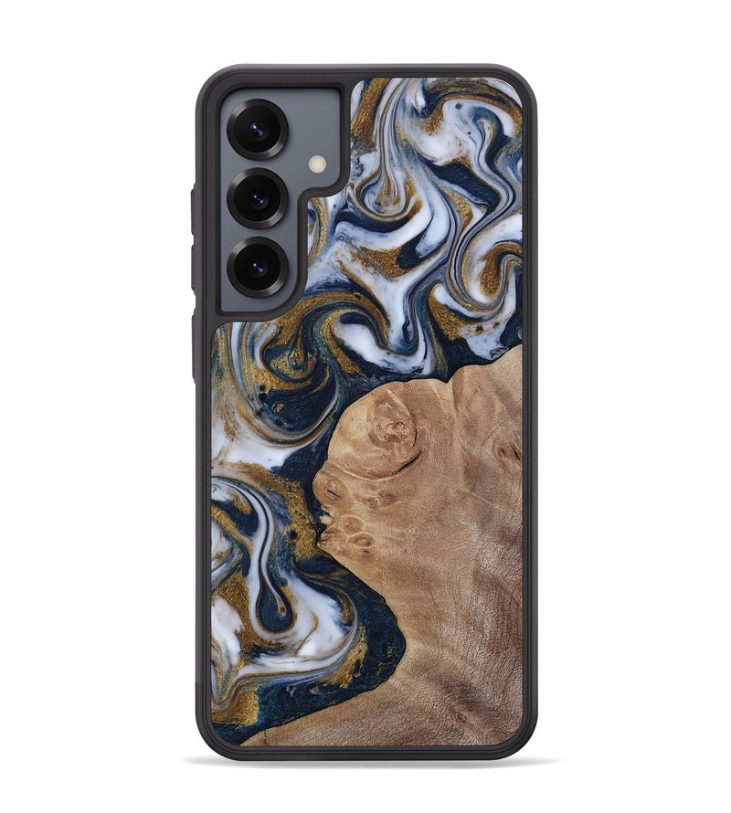 Galaxy S25 Plus Wood Phone Case - Keilani (Teal & Gold, 817276)