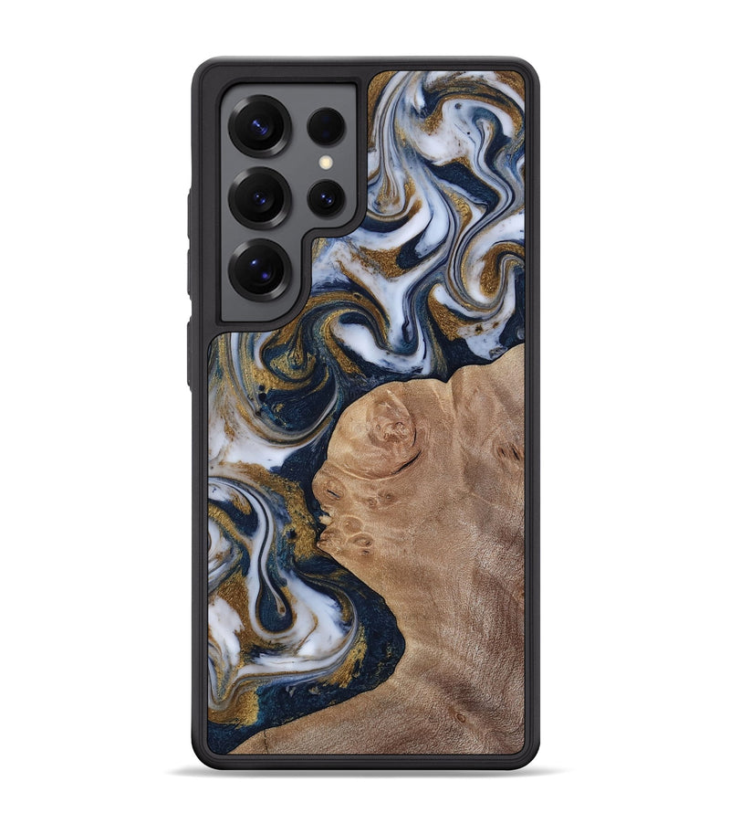 Galaxy S25 Ultra Wood Phone Case - Keilani (Teal & Gold, 817276)