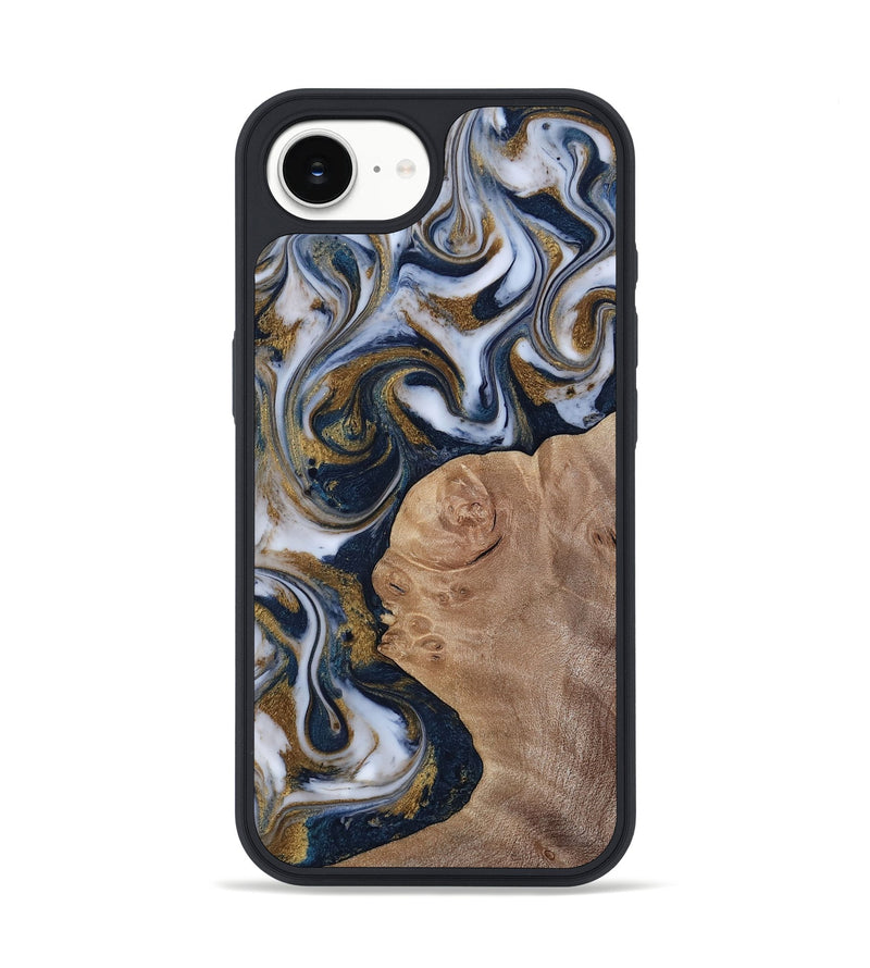 iPhone 17e Wood Phone Case - Keilani (Teal & Gold, 817276)