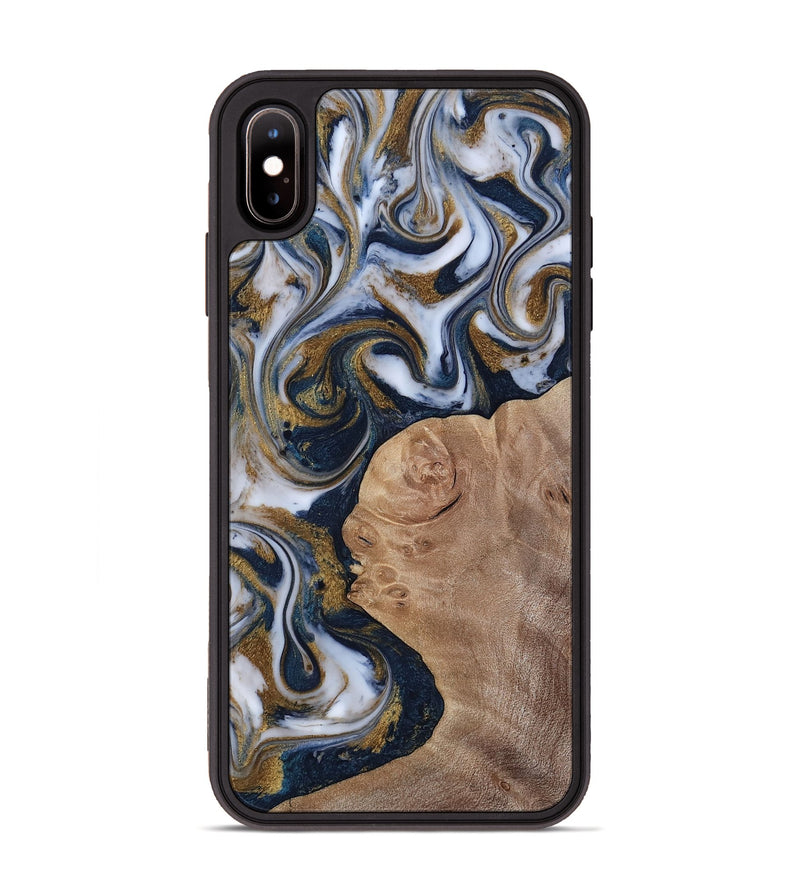 iPhone Xs Max Wood Phone Case - Keilani (Teal & Gold, 817276)