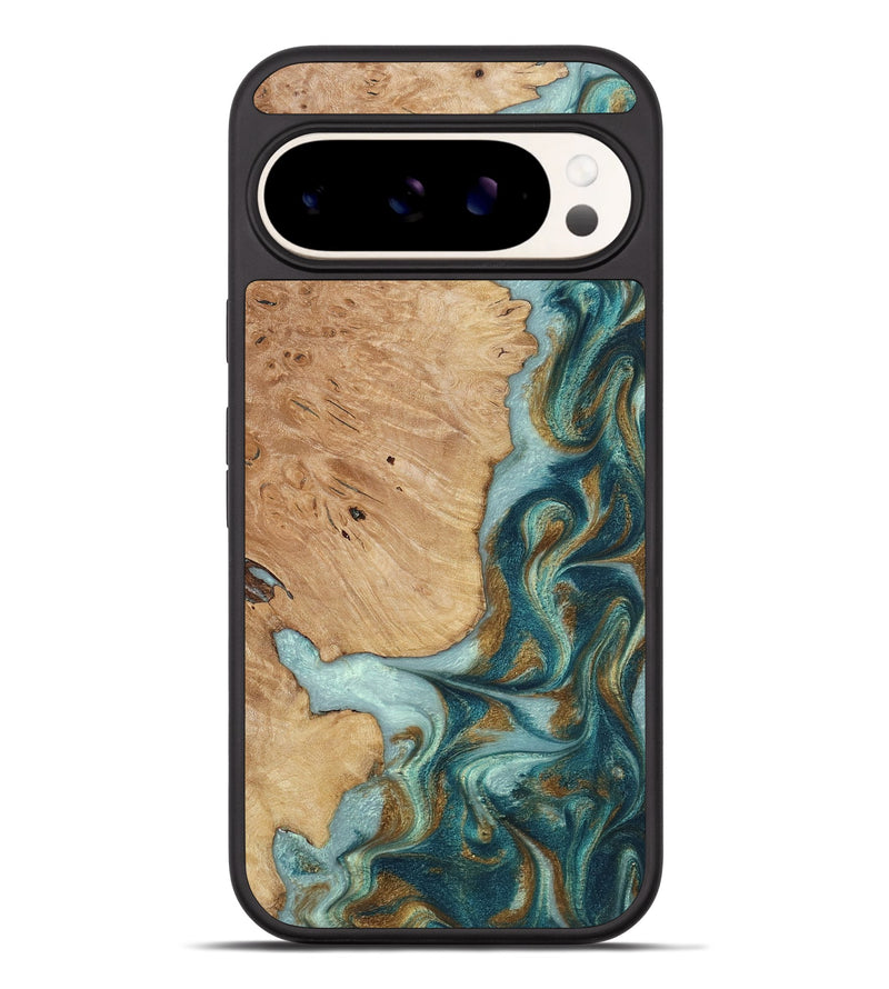 Pixel 9 Pro XL Wood Phone Case - Elda (Teal & Gold, 817277)