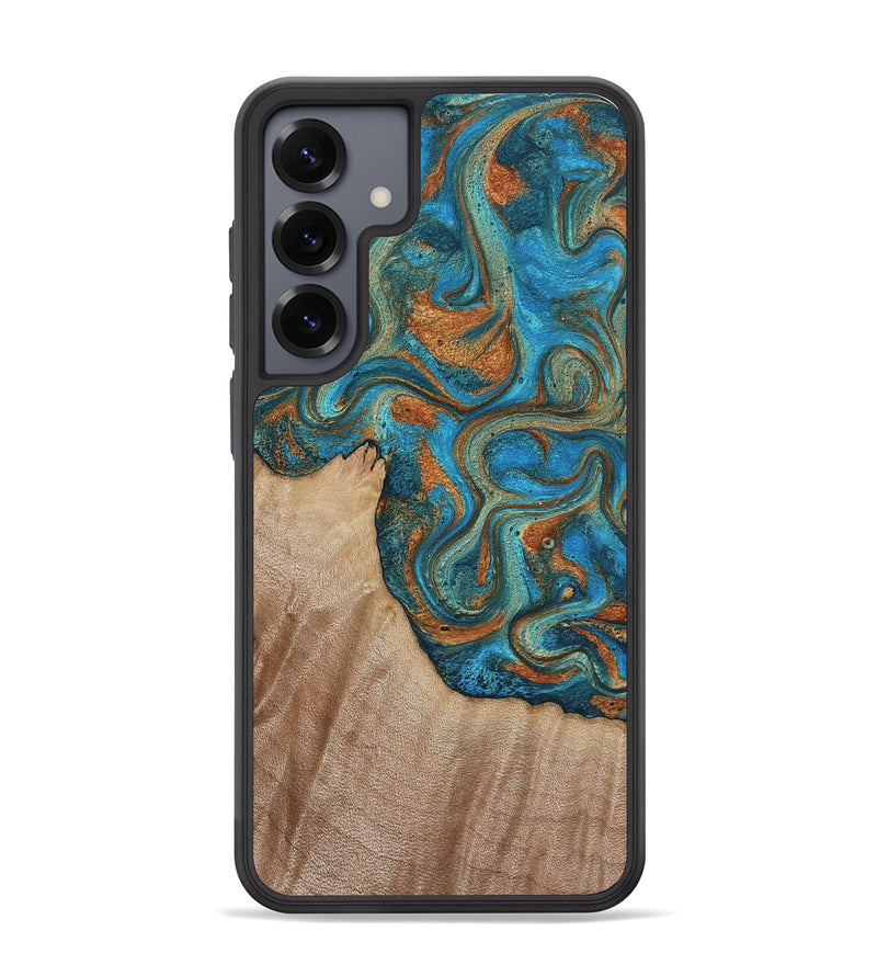 Galaxy S25 Plus Wood Phone Case - Dereck (Teal & Gold, 817280)