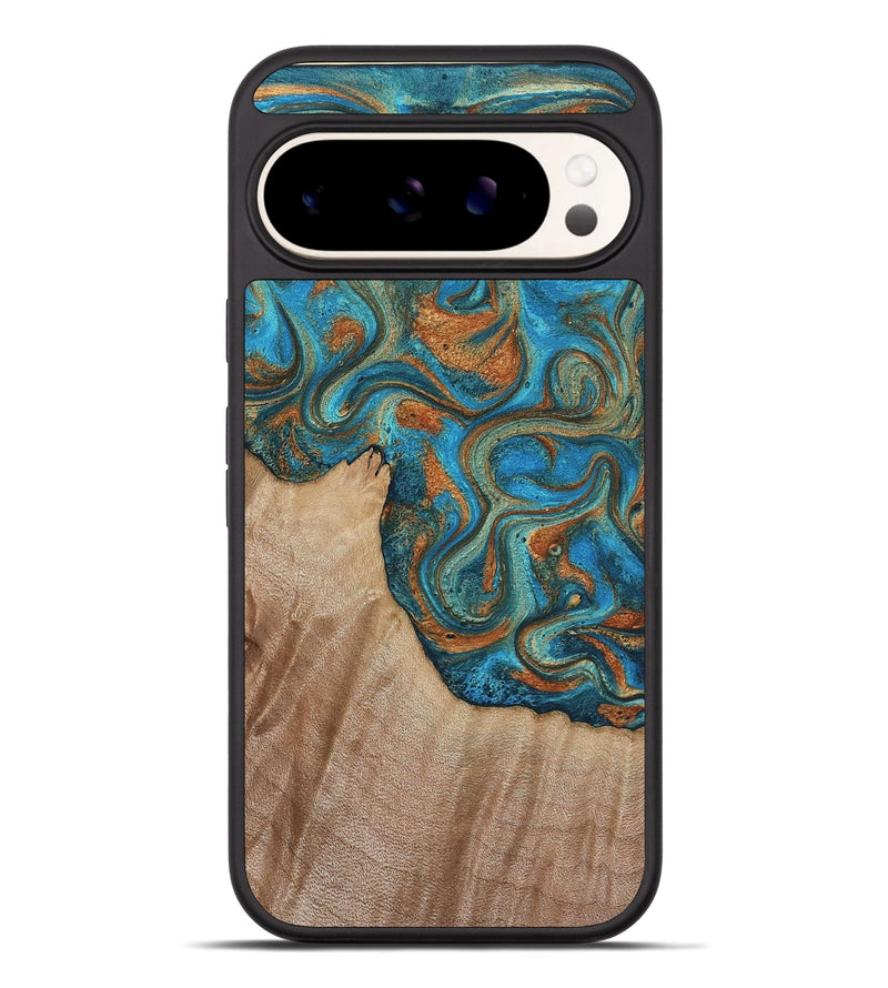 Pixel 9 Pro XL Wood Phone Case - Dereck (Teal & Gold, 817280)