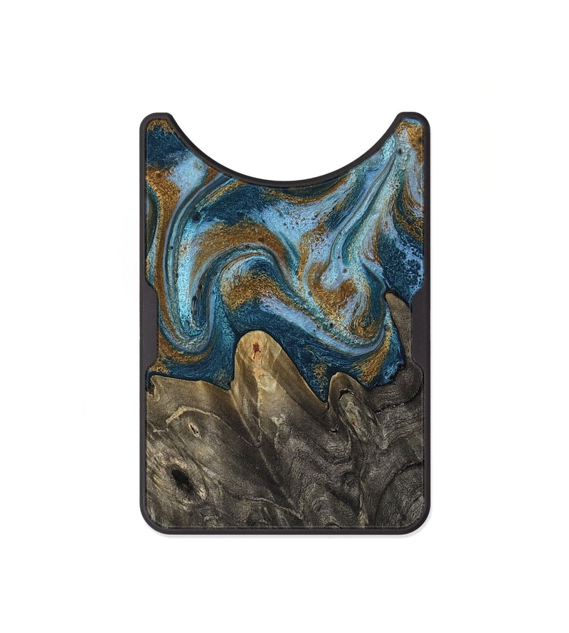 Alloy Wood Wallet - Jayme (Teal & Gold, 817282)