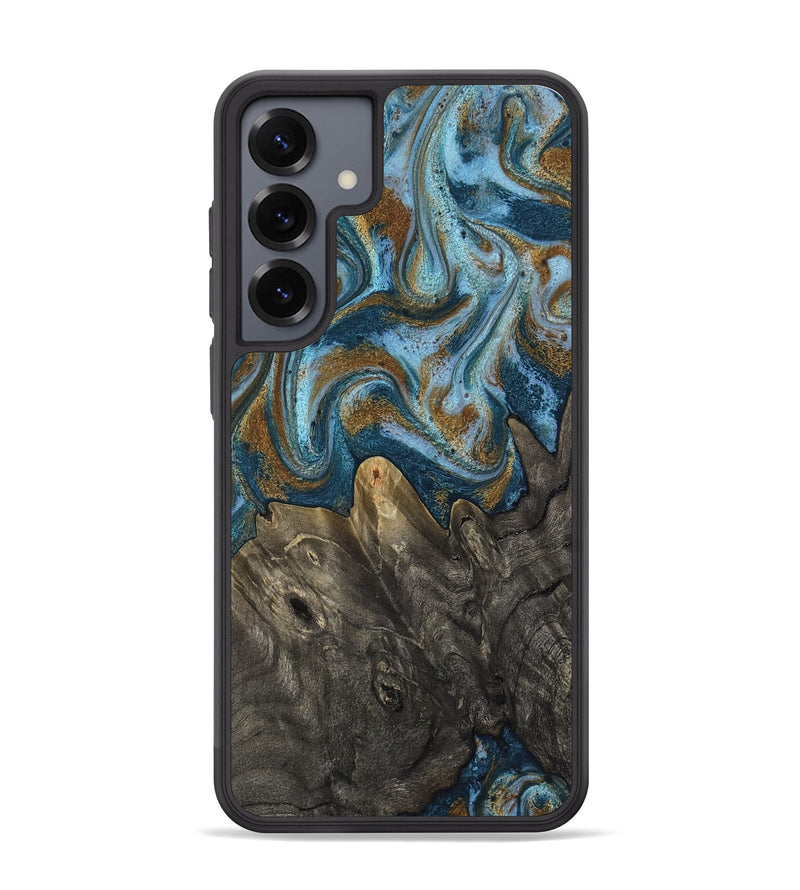 Galaxy S25 Plus Wood Phone Case - Jayme (Teal & Gold, 817282)