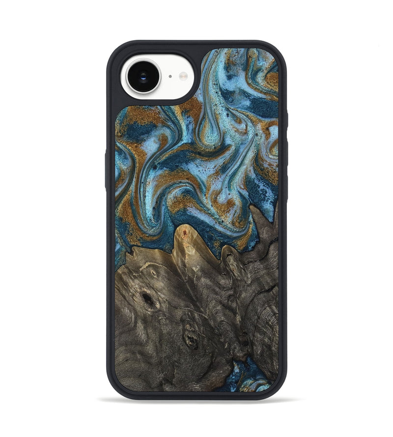 iPhone 17e Wood Phone Case - Jayme (Teal & Gold, 817282)