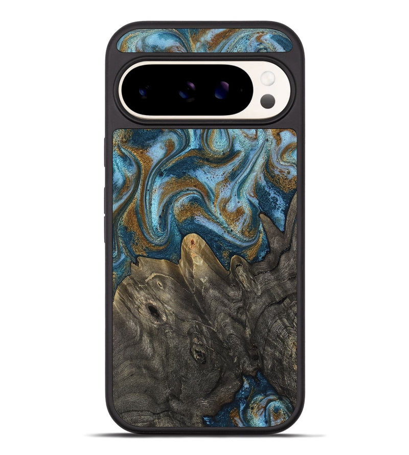 Pixel 9 Pro XL Wood Phone Case - Jayme (Teal & Gold, 817282)