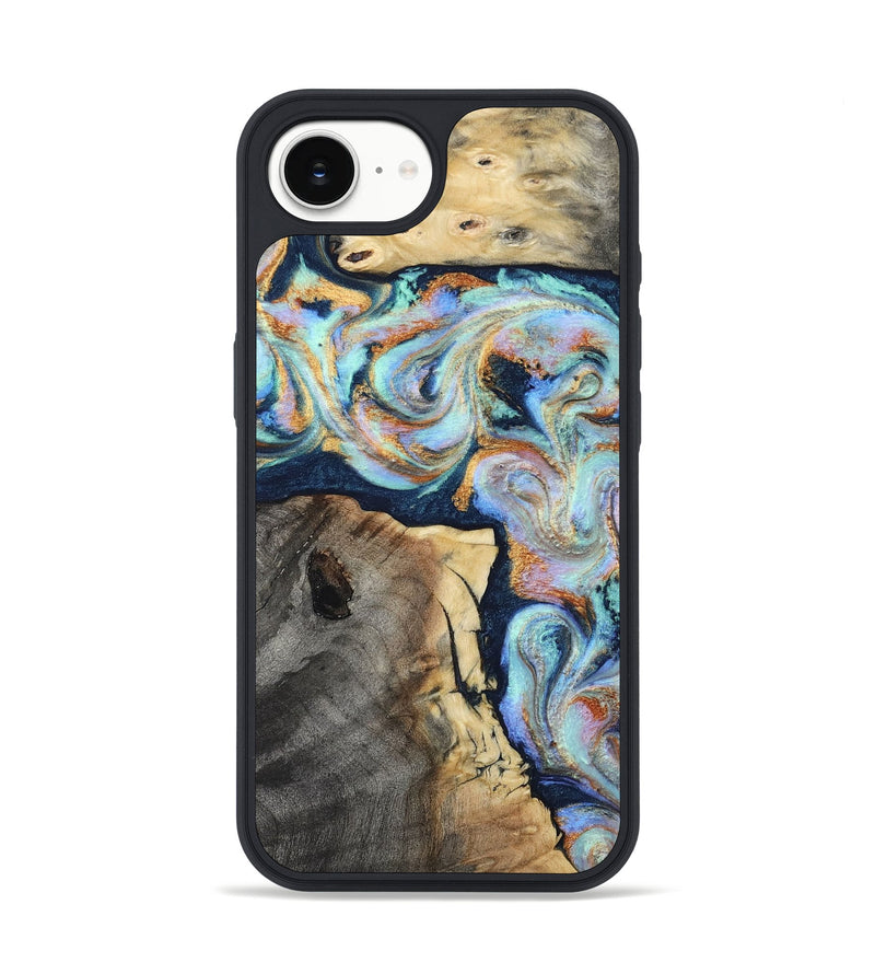 iPhone 17e Wood Phone Case - Lonzo (Teal & Gold, 817283)