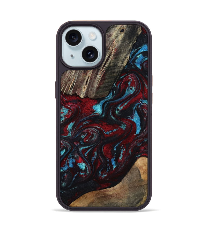 iPhone 15 Wood Phone Case - Jordan (Red, 817291)