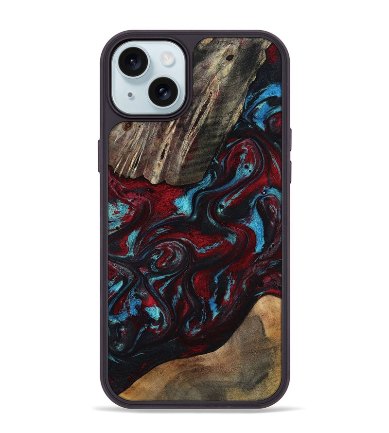 iPhone 15 Plus Wood Phone Case - Jordan (Red, 817291)