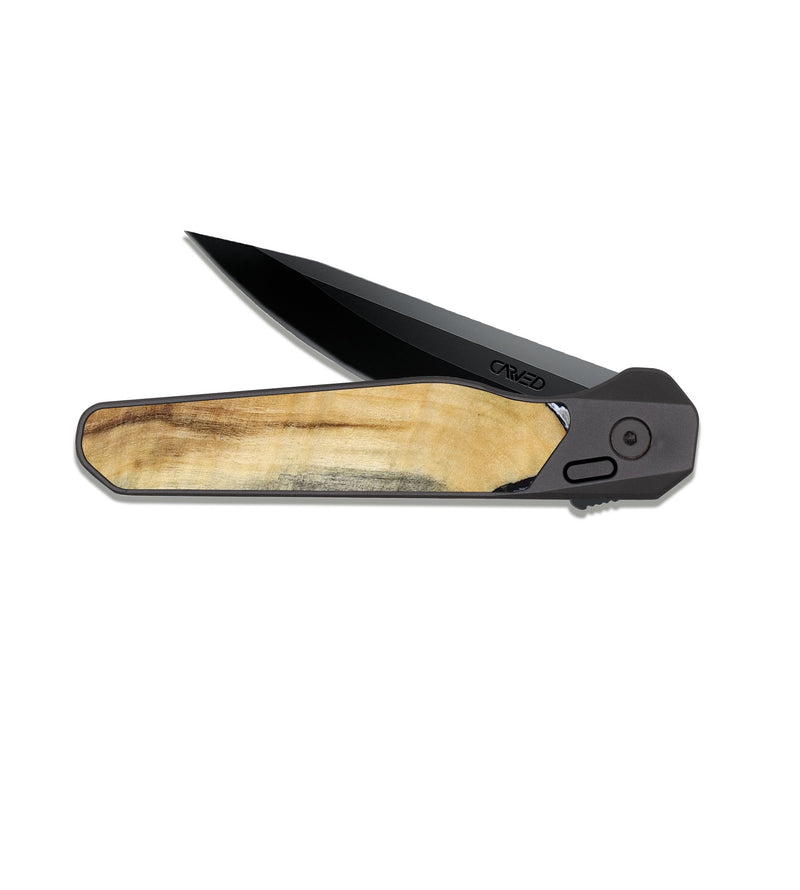 EDC Dark Slate Wood Pocket Knife - Bristol (Black & White, 817292)
