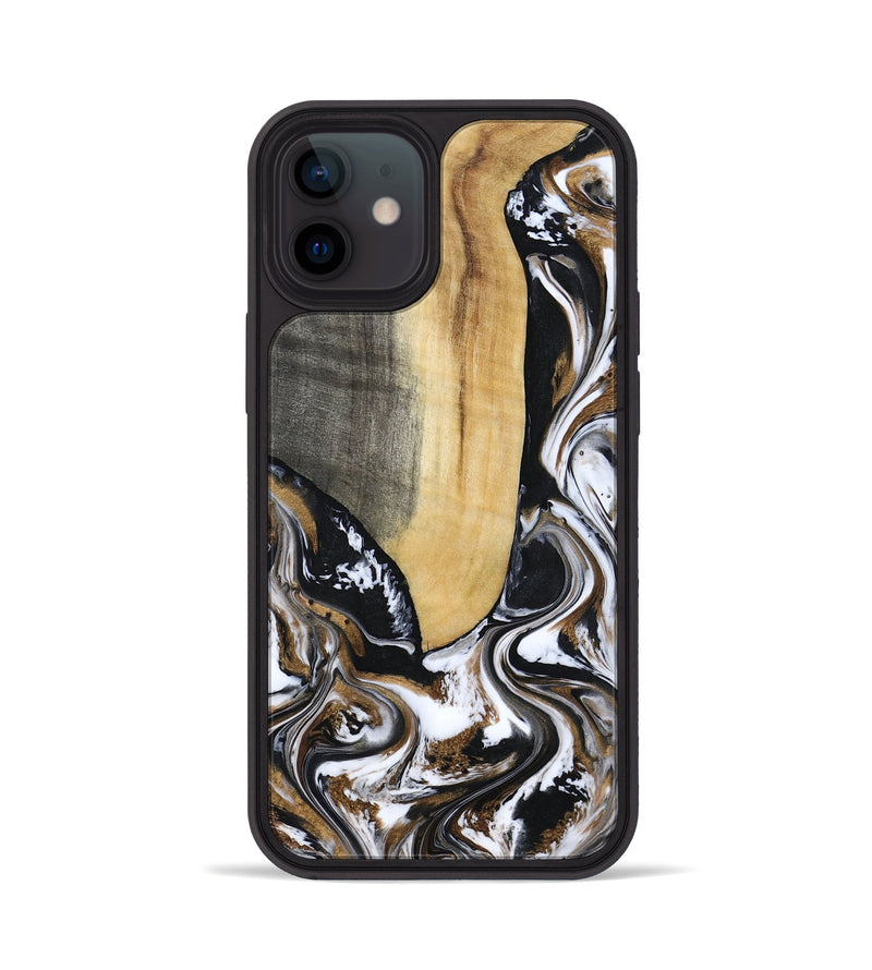 iPhone 12 Wood Phone Case - Bristol (Black & White, 817292)