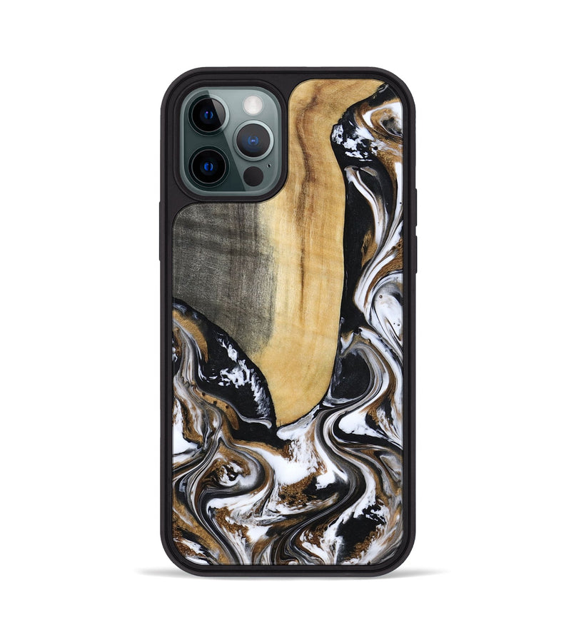 iPhone 12 Pro Wood Phone Case - Bristol (Black & White, 817292)