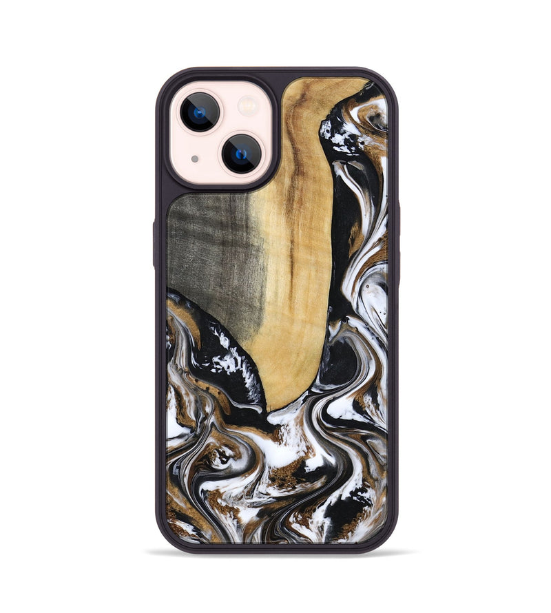 iPhone 14 Wood Phone Case - Bristol (Black & White, 817292)
