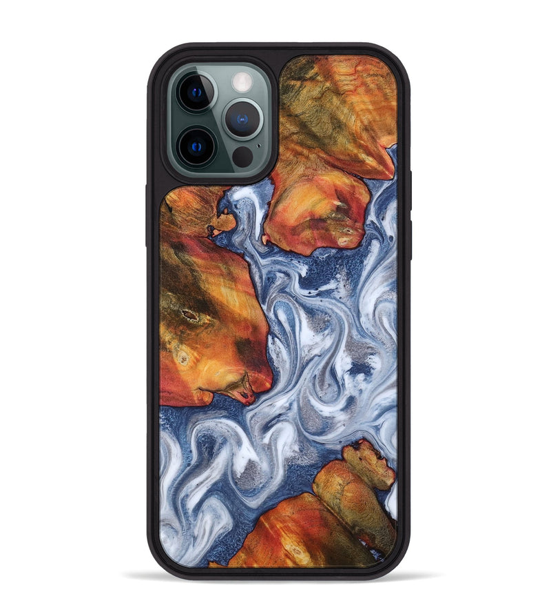 iPhone 12 Pro Max Wood Phone Case - Rogelio (Blue, 817308)
