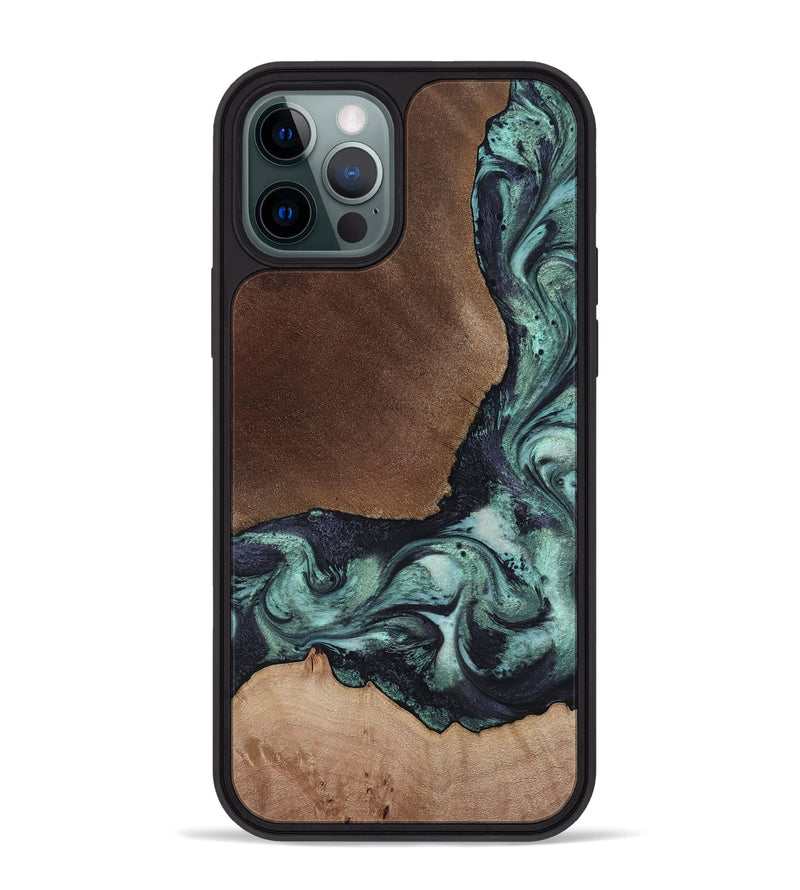 iPhone 12 Pro Max Wood Phone Case - Tanika (Green, 817311)